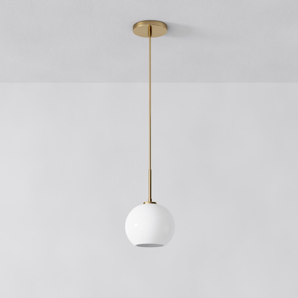Milk glass shop globe pendant light